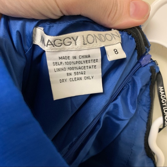 NWT Maggy London Flowy Blue Halter Dress Size 8 - Picture 5 of 7